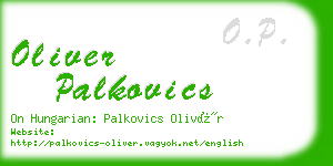 oliver palkovics business card